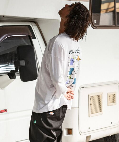 SHIFFON / シフォン Tシャツ | バックプリントロングTシャツ/4type/4colors | 詳細9