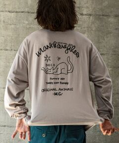 SHIFFON / シフォン カットソー | バックプリントロングTシャツ/4type/4colors