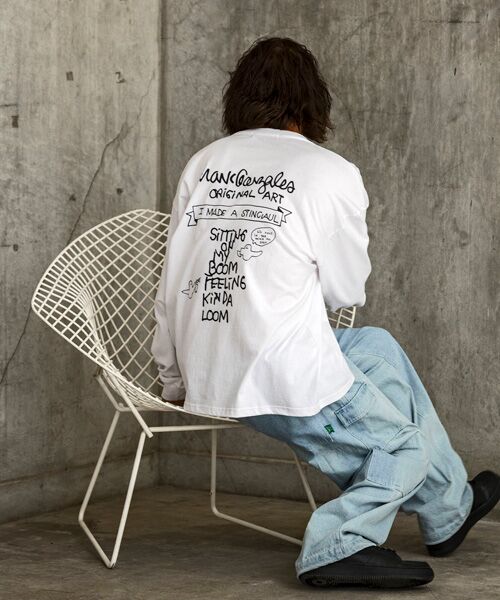 SHIFFON / シフォン カットソー | バックプリントロングTシャツ/4type/4colors | 詳細9