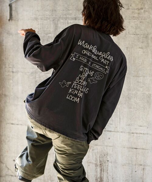 SHIFFON / シフォン カットソー | バックプリントロングTシャツ/4type/4colors | 詳細11