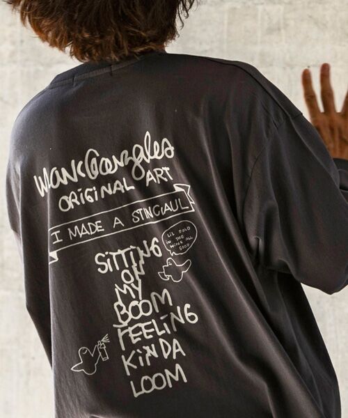 SHIFFON / シフォン カットソー | バックプリントロングTシャツ/4type/4colors | 詳細12