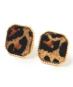 SHIPS / シップス ピアス・イヤリング | スクエア レオパード/ゼブラ ピアス