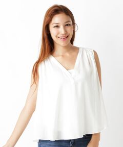 SHIPS / シップス シャツ・ブラウス | ギャザーノースリーブブラウス