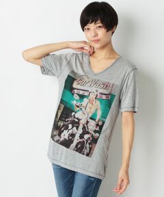 BLONDES Make Better T-shirts: BIKEプリント VネックルーズTシャツ