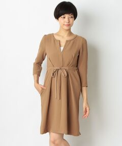 SHIPS / シップス ミニ丈・ひざ丈ワンピース | タック スキッパー リボン ワンピース