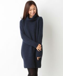 SHIPS / シップス ミニ丈・ひざ丈ワンピース | カラーネップ オフタートル ニットワンピース