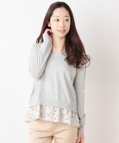 SHIPS / シップス ニット・セーター | レースコンビ プルオーバー