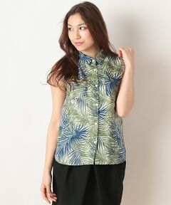 <a href=http://www.selectsquare.com/shop-women/ships?sale_yn=1><font color=red><b>SHIPSのセールアイテム一覧はこちら</b></font></a><br><br>夏らしいパームツリー柄の、ノースリーブブラウス。<br>スッキリとしたシルエットが、ボトムを選ばすに着回せるアイテムです。<BR><br><br>※素地の特性上、濃色のものは汗や雨など湿った状態での摩擦などにより、他の衣類に色が移ったり、毛羽立ちや白化することがあります。<br>着用によってシワになりやすく、縮みやめくれ、反り返りの起きる性質があります。麻は均一に整った糸を防ぐことが難しく、生地の表面にネップが見られる場合があります。麻素材の特徴としてその風合いをお楽しみ下さい。<br>※末永く愛用頂く為に、アテンションタグ・洗濯ネームを必ずご確認の上、着用又はお取り扱い下さい。<BR>