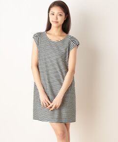 SHIPS / シップス ミニ丈・ひざ丈ワンピース | リネン ポリエステル バック ギャザーワンピース