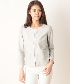 SHIPS / シップス ノーカラージャケット | ツイードニット ノーカラージャケット