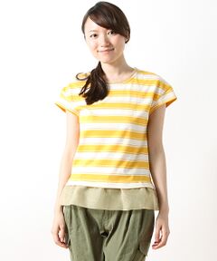SHIPS / シップス Tシャツ | オーガンジー コンビボーダー Tシャツ