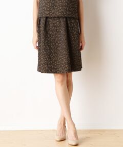 SHIPS / シップス ミニ・ひざ丈スカート | レオパード ジャカード ギャザースカート