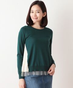 SHIPS / シップス ニット・セーター | ソリッド ボーダー チュールコンビ プルオーバー