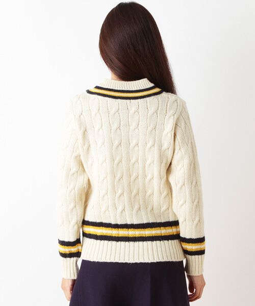 SHIPS for women / シップスウィメン ニット・セーター | DULYN KNITWEAR:SHIPS別注 Vネックカレッジ プルオーバー | 詳細1