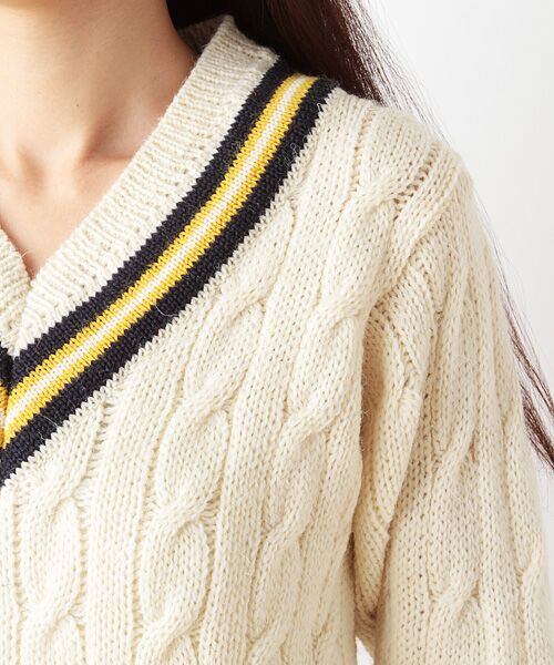 SHIPS for women / シップスウィメン ニット・セーター | DULYN KNITWEAR:SHIPS別注 Vネックカレッジ プルオーバー | 詳細3