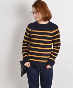SHIPS / シップス ニット・セーター | ソリッド/ボーダー アゼニット プルオーバー