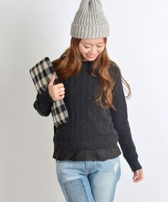 SHIPS / シップス ニット・セーター | コンビ ケーブル ニットオーバー