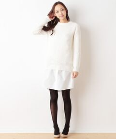 SHIPS / シップス ミニ丈・ひざ丈ワンピース | ワッフルニット×シャツ ワンピース