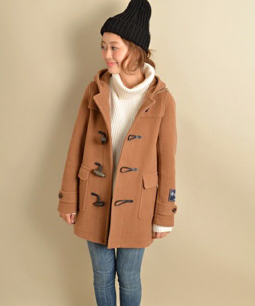 VALLOMBROSA ダッフルコートcamel.navy◆