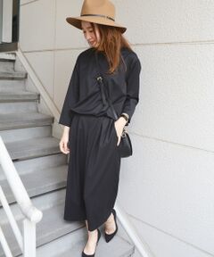 SHIPS / シップス ミニ丈・ひざ丈ワンピース | ガウチョオールインワン無地