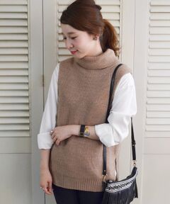 SHIPS / シップス ベスト | 【InRed 11月号掲載】 アゼ タートルネックニットベスト