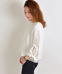 <a href=http://www.selectsquare.com/shop-women/ships?sale_yn=1><font color=red><b>SHIPSのセールアイテム一覧はこちら</b></font></a><br><br>ご好評のスカシギンガムスリーブが、袖を長くして登場!!<br><br>袖から透け感のあるギンガムチェックがチラッと見えるブラウス。<br>上品さが通勤着としても◎<br>ご自宅で手洗い可能なのもポイントです。<BR><br><br>※末永く愛用頂く為に、アテンションタグ・洗濯ネームを必ずご確認の上、着用又はお取り扱い下さい。<BR>