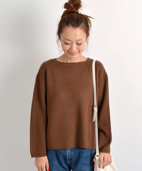 SHIPS / シップス ニット・セーター | アゼクルーネック（ブラウン系その他）