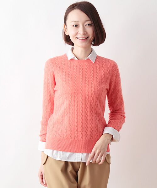 SHIPS for women - SHIPS カシミヤケーブルプルオーバー セール】 カシミヤケーブルプルオーバー （ニット・セーター