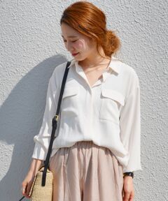 SHIPS / シップス シャツ・ブラウス | ダブルポケットバックギャザーブラウス