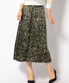 SHIPS / シップス ミニ・ひざ丈スカート | シルクプリントプリーツスカート