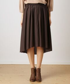 SHIPS / シップス ミニ・ひざ丈スカート | アシンメトリーヘム ギャザースカート