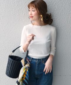 SHIPS / シップス カットソー | PrimaryNavyLabel:リブボートネックプルオーバー