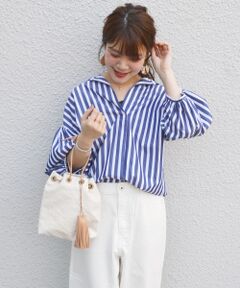 SHIPS / シップス シャツ・ブラウス | ギャザースリーブストライプビッグシャツ
