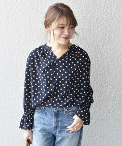 SHIPS / シップス シャツ・ブラウス | ドットフリルネック2WAYブラウス◆