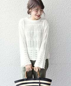 SHIPS / シップス ニット・セーター | かぎ針フレアスリーブプルオーバー◆