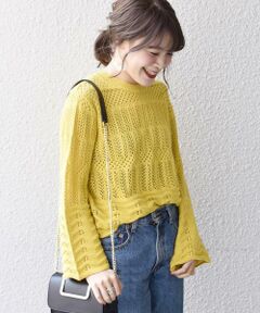 SHIPS / シップス ニット・セーター | かぎ針フレアスリーブプルオーバー◆