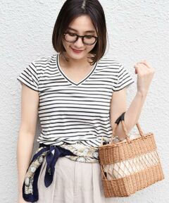 SHIPS / シップス カットソー | コットンレーヨンVネックTシャツ◇