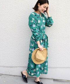 SHIPS / シップス ミニ丈・ひざ丈ワンピース | 〈手洗い可能〉あじさいプリント羽織りワンピース◇