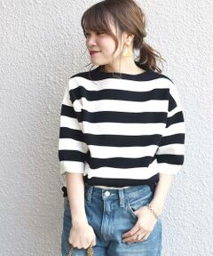 Prefer SHIPS:ミラノリブボーダープルオーバー