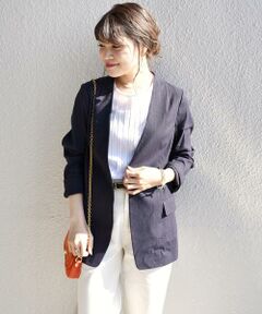 SHIPS / シップス テーラードジャケット | リネンレーヨン羽織りジャケット