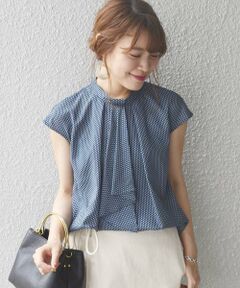 SHIPS / シップス シャツ・ブラウス | 小紋プリントショートスリーブブラウス