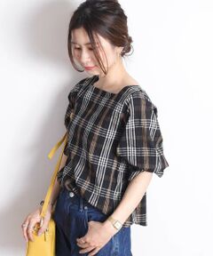 SHIPS / シップス シャツ・ブラウス | チェックスクエアネックプルオーバー