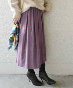 SHIPS / シップス ミニ・ひざ丈スカート | 〈手洗い可能〉カラーボリュームスカート◇