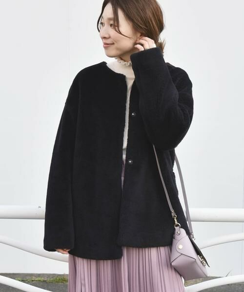 【セール】 ボアノーカラーショートコート （その他アウター）｜SHIPS for women / シップスウィメン ファッション通販