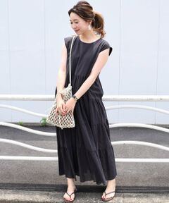 SHIPS / シップス ロング・マキシ丈ワンピース | フレンチスリーブロングワンピース