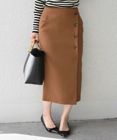 SHIPS / シップス ミニ・ひざ丈スカート | ソリッドボタンタイトスカート◇