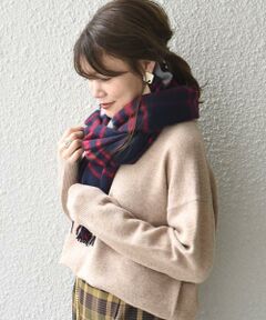 チェックカシミヤストール18FW