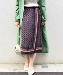 SHIPS / シップス ミニ・ひざ丈スカート | 〈手洗い可能〉パネルプリントスカート◇