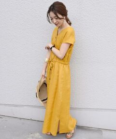 SHIPS / シップス ロング・マキシ丈ワンピース | 〈手洗い可能〉2WAYテレデランリネンVネックワンピース◇