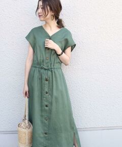SHIPS / シップス ロング・マキシ丈ワンピース | 〈手洗い可能〉2WAYテレデランリネンVネックワンピース◇
